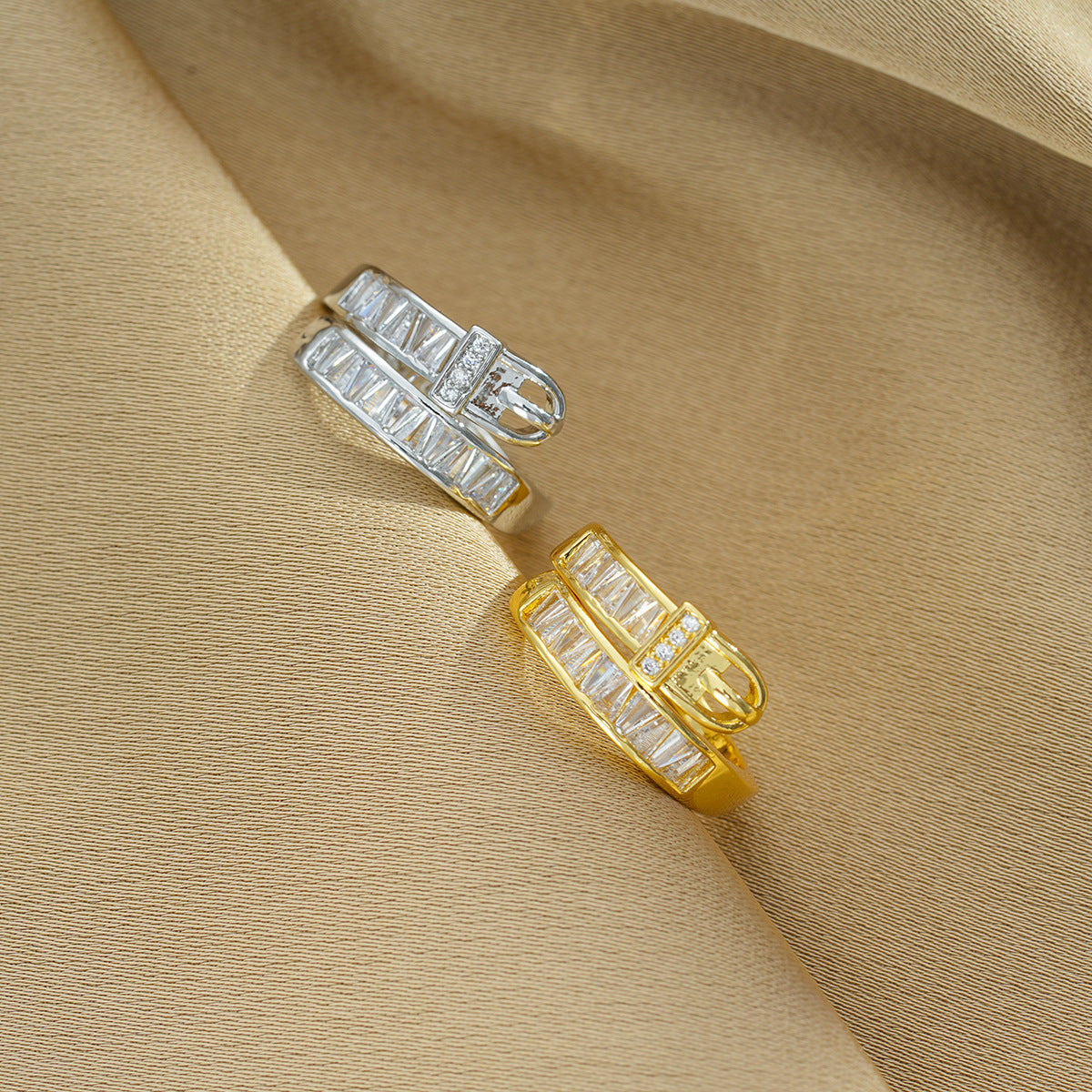 Geometric Open Ring for Women Made of Brass with Gold Plating Minimalist Fashion Accessory