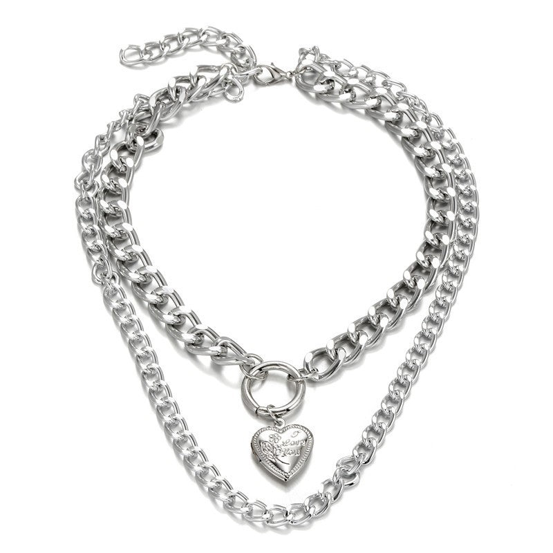Sweet Rhinestone Inlaid Alloy Butterfly Evil Eye Bow Pendant Necklace with Curb Chain for Women