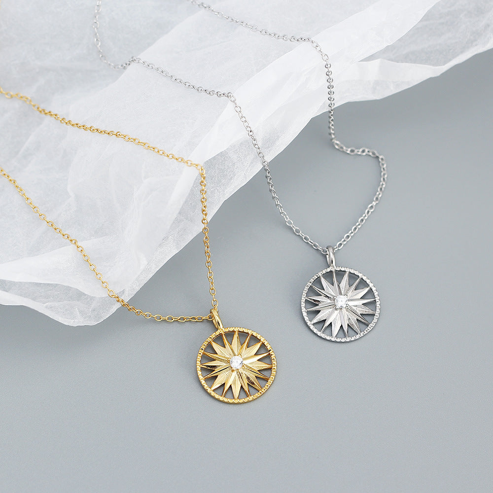 Minimalist 925 Sterling Silver Star Geometric Pendant Necklace for Women