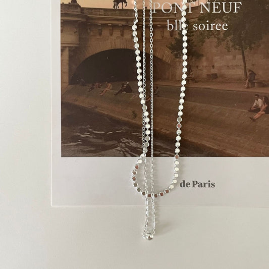 Collar minimalista de plata de ley 925 chapado en oro con lunares geométricos