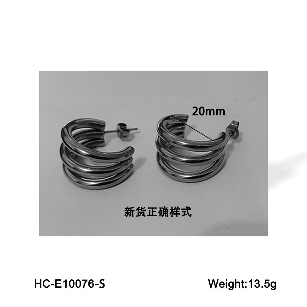 Geometric Stainless Steel Hypoallergenic Coil Earrings for Women with Plated Finish