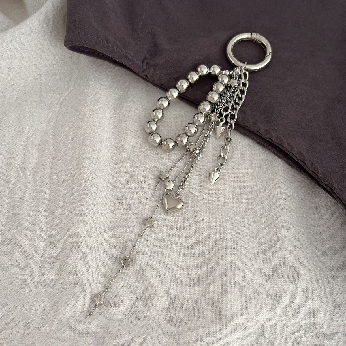 Minimalist Heart Zinc Alloy Plated Keychain Charm