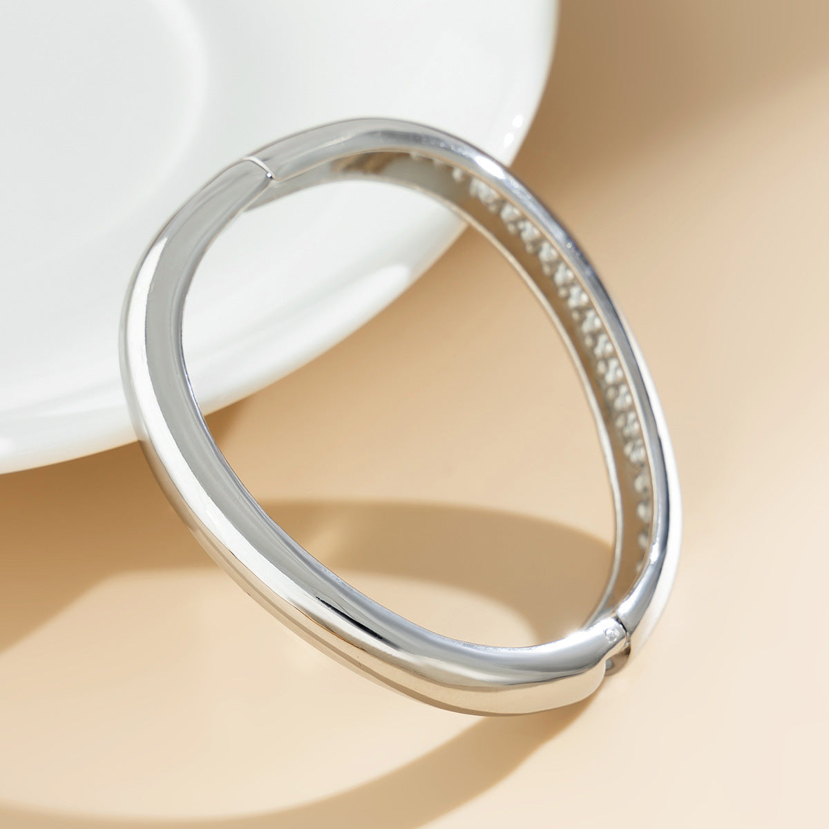 Hip-hop Men's Geometric Round Oval Plated Alloy Cuff Bracelet
