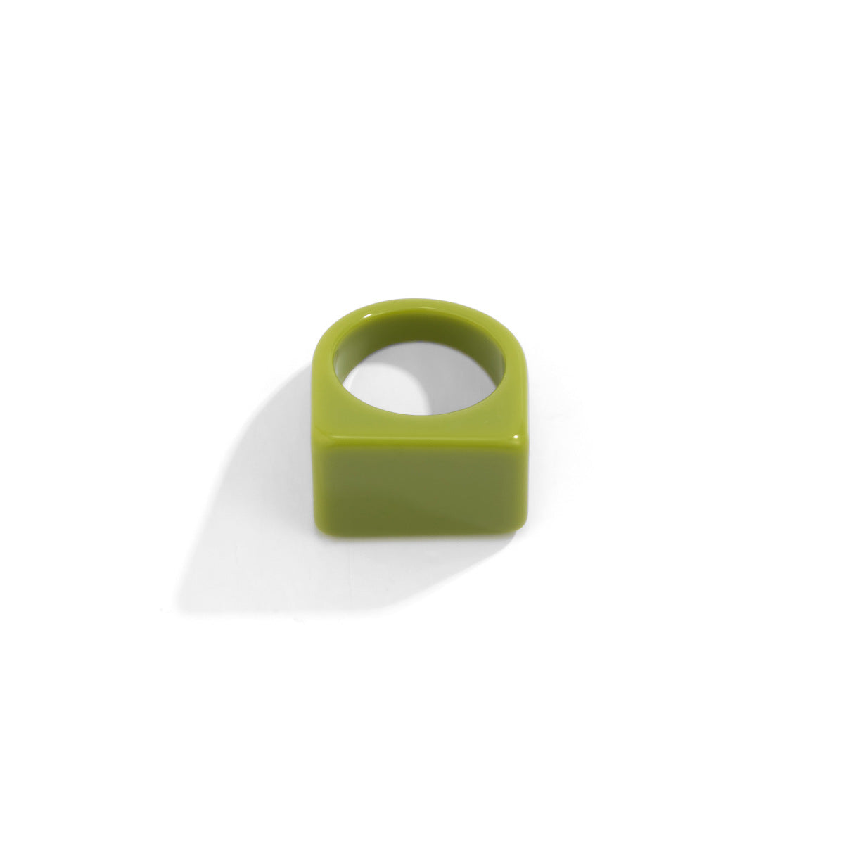 Minimalist Geometric Square Resin Ring for Women