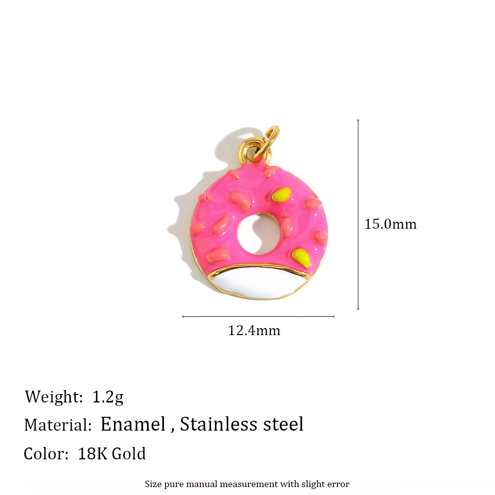 18K Gold Plated Drip Oil Animal Shape Stainless Steel Charm Bar