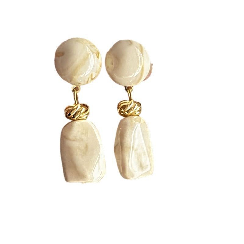 Orecchini da donna in resina geometrici irregolari vintage con effetto Ombré