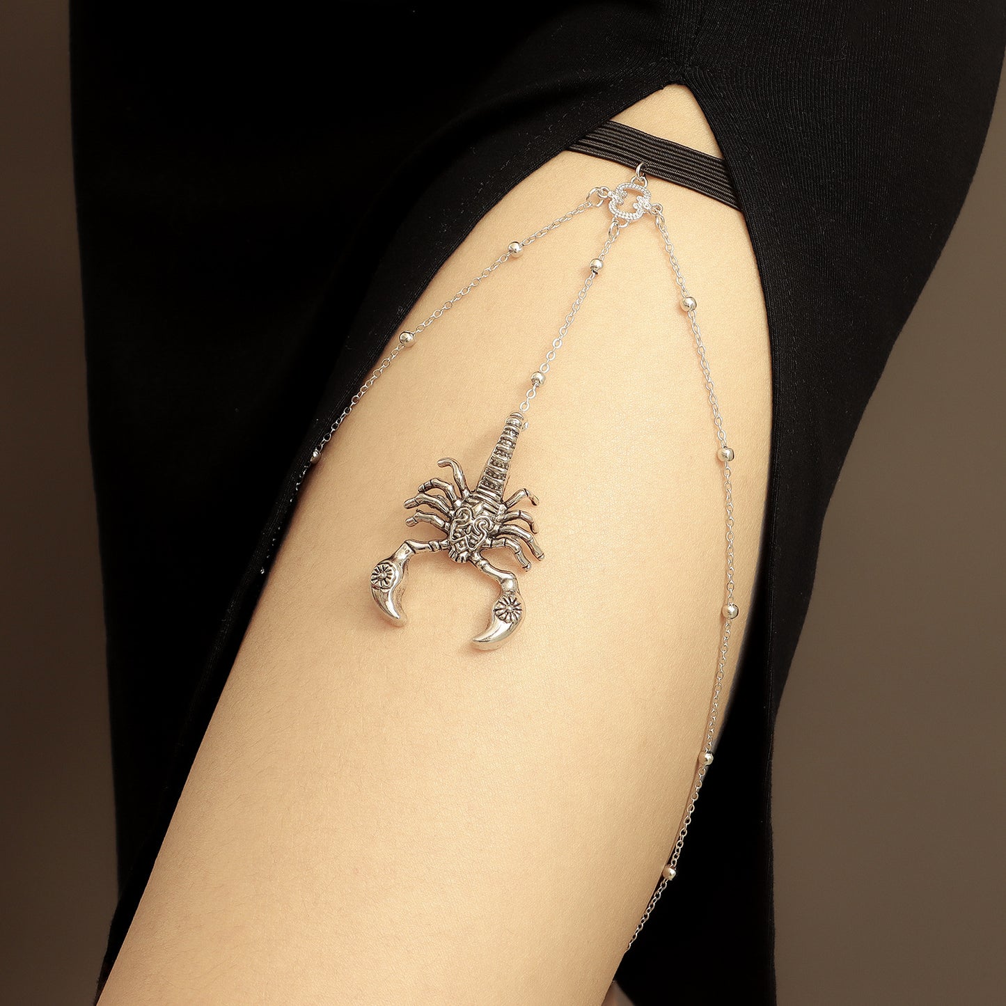 Geometric Scorpion Pendant Stretch Anklet with Tassels for Women Alloy Body Chain Fashion Multi-Layer Sexy Anklet