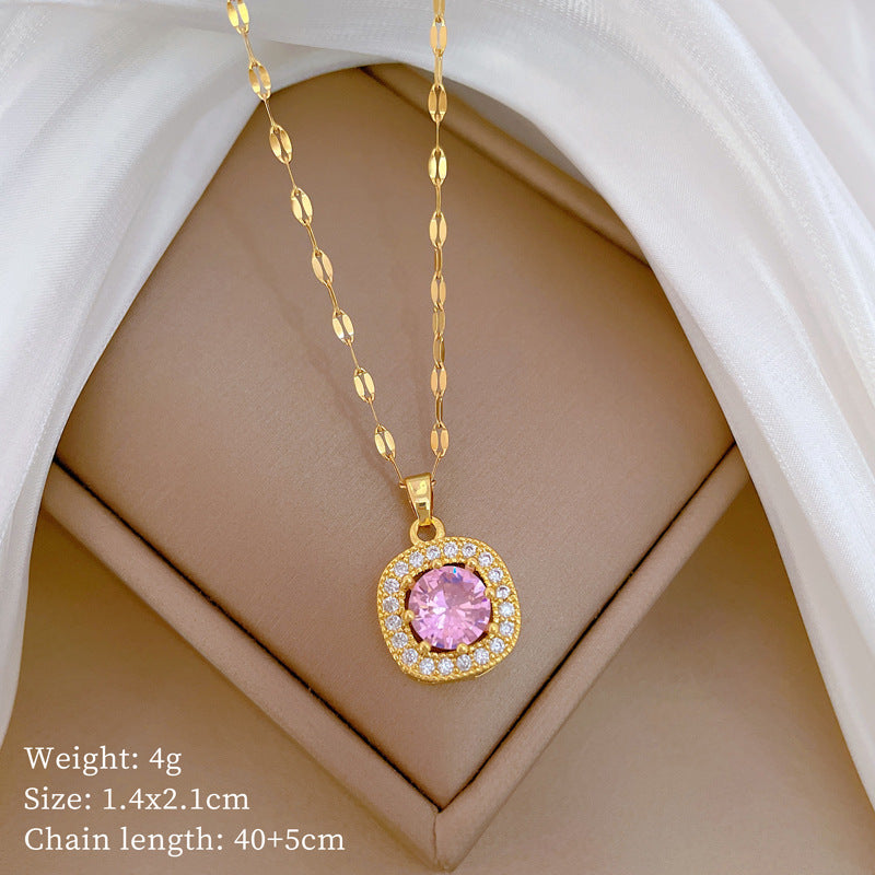 Set di collana, orecchini e anello in acciaio al titanio con design geometrico di lusso