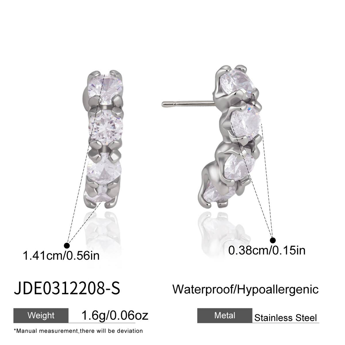 Elegant Geometric Stainless Steel Plated Cubic Zirconia Tassel Earrings for Women