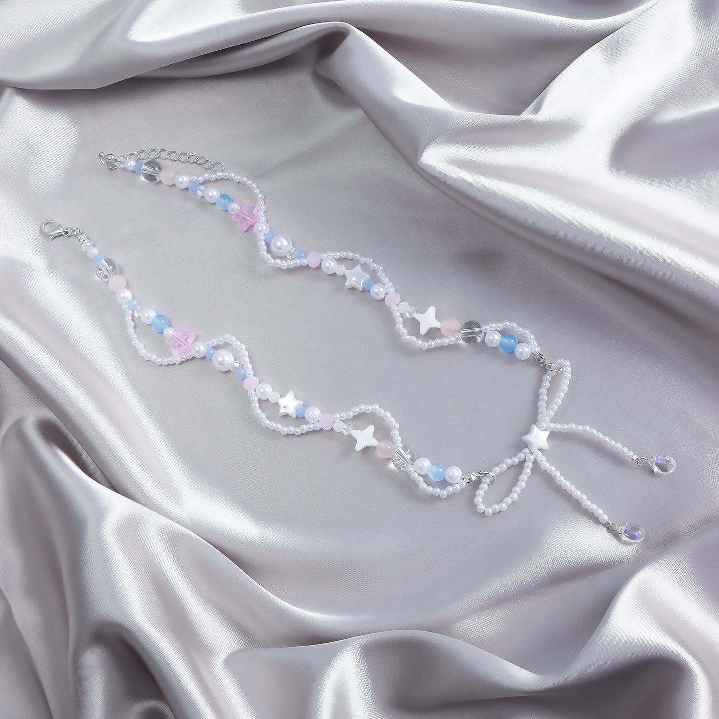 Minimalist Butterfly Bow Star Pendant Necklace for Women with Electroplated Plastic Resin Chain Adjustable Clavicle Length