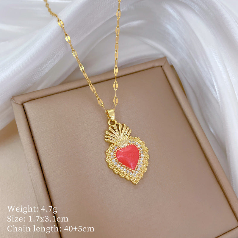 Collana Geometrica con Cielo Stellato da Donna con Strass Micro-Incastonati in Acciaio al Titanio, Stile Dolce, Fresco e Minimalista