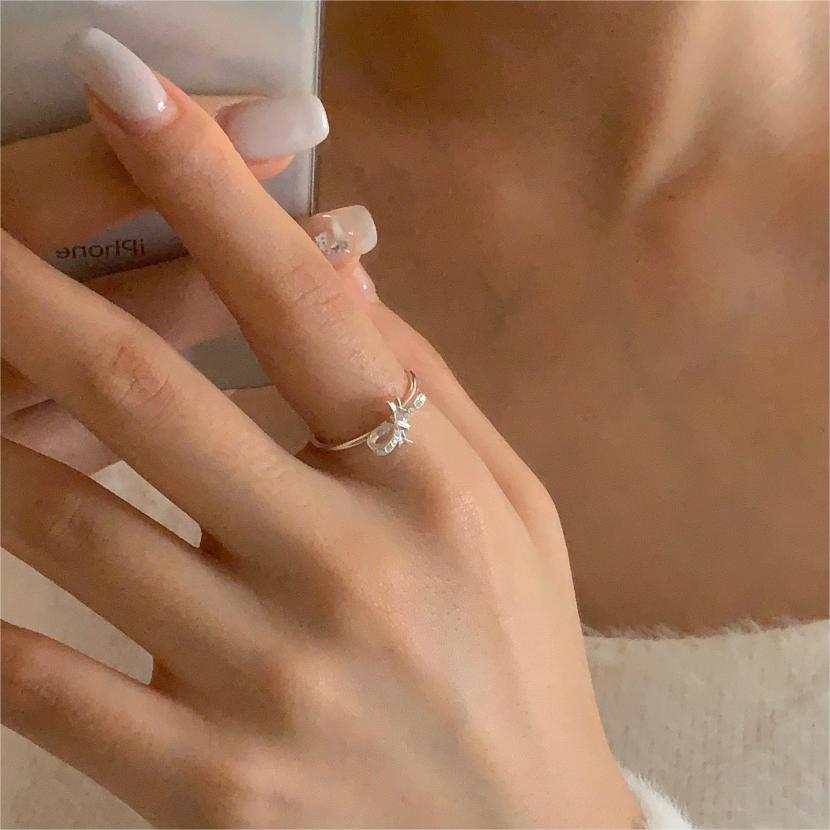 Anillo de Plata de Ley 925 Geométrica Chapado para Mujer