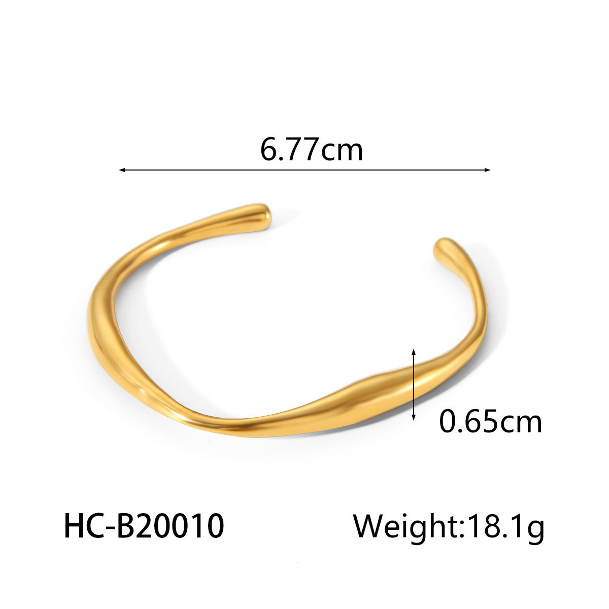 Bracciale geometrico irregolare minimalista in acciaio inossidabile con placcatura per donna
