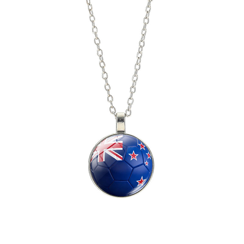 Collana Unisex Casual con Pendente Rotondo Geometrico in Cristallo, Placcato in Lega, con Catena a Cavo
