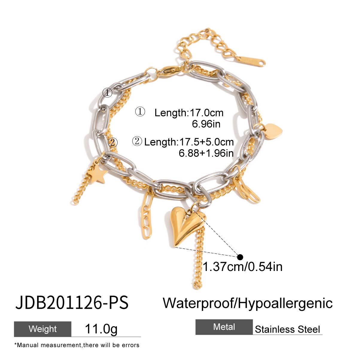 Elegant Heart Geometric Stainless Steel Plated Bracelet for Women