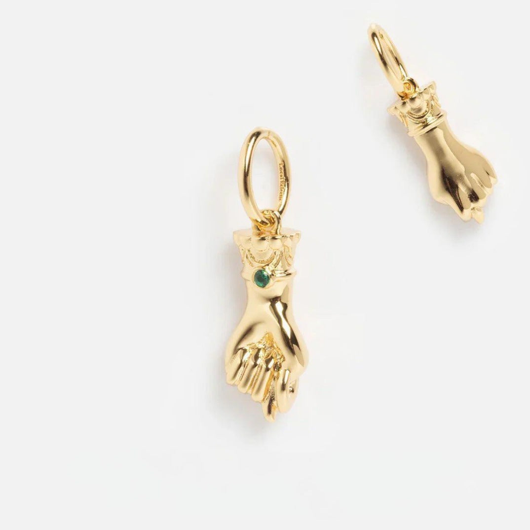 Ciondolo Lettera Vintage in Ottone Placcato Oro 18K Ciondolo a Goccia d'Olio con Ciondolo a Barra per Donna