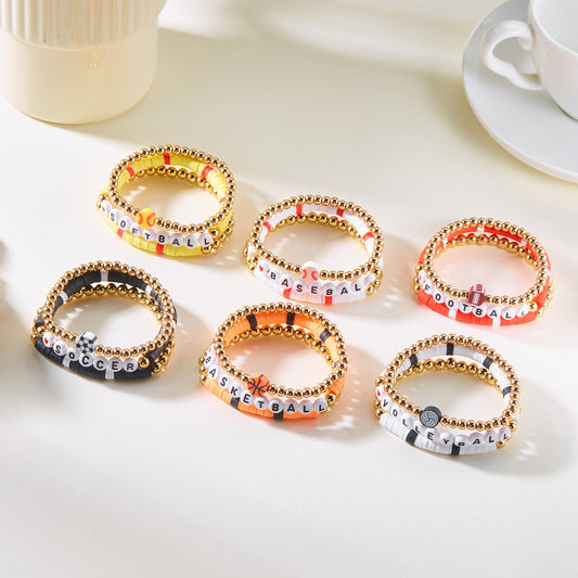Set di bracciali con placca acrilica in stile casual