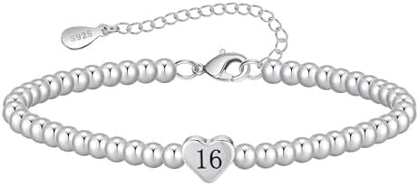 Personalized Heart Letter Number Brass Plated Silver Adjustable Bracelet Unisex Jewelry