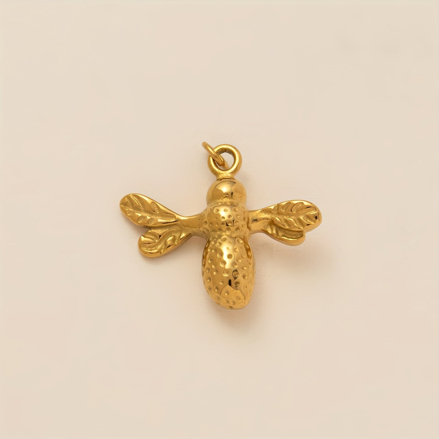 Vintage 18K Gold Plated Stainless Steel Butterfly Pendant Charm Bar PVD