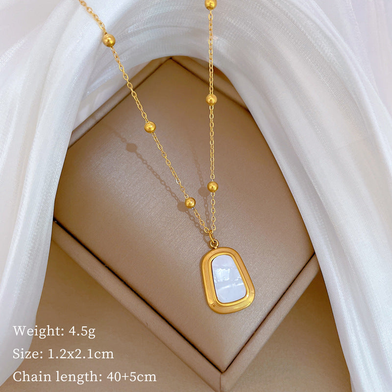 Collana con pendente geometrico minimalista in titanio e acciaio placcato unisex