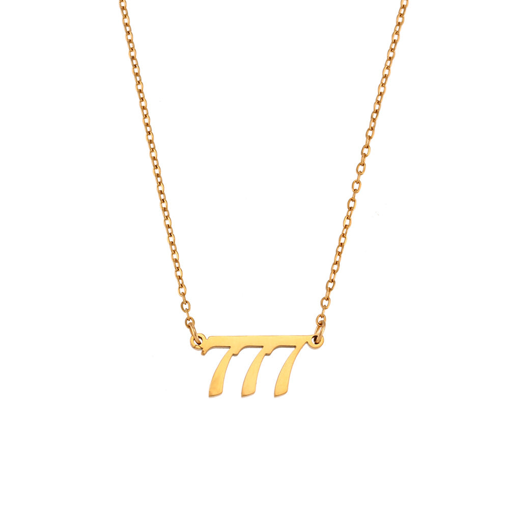 Collar Minimalista con Colgante de Acero Inoxidable Galvanizado con Número de Tres Dígitos y Cadena Ajustable para Mujer