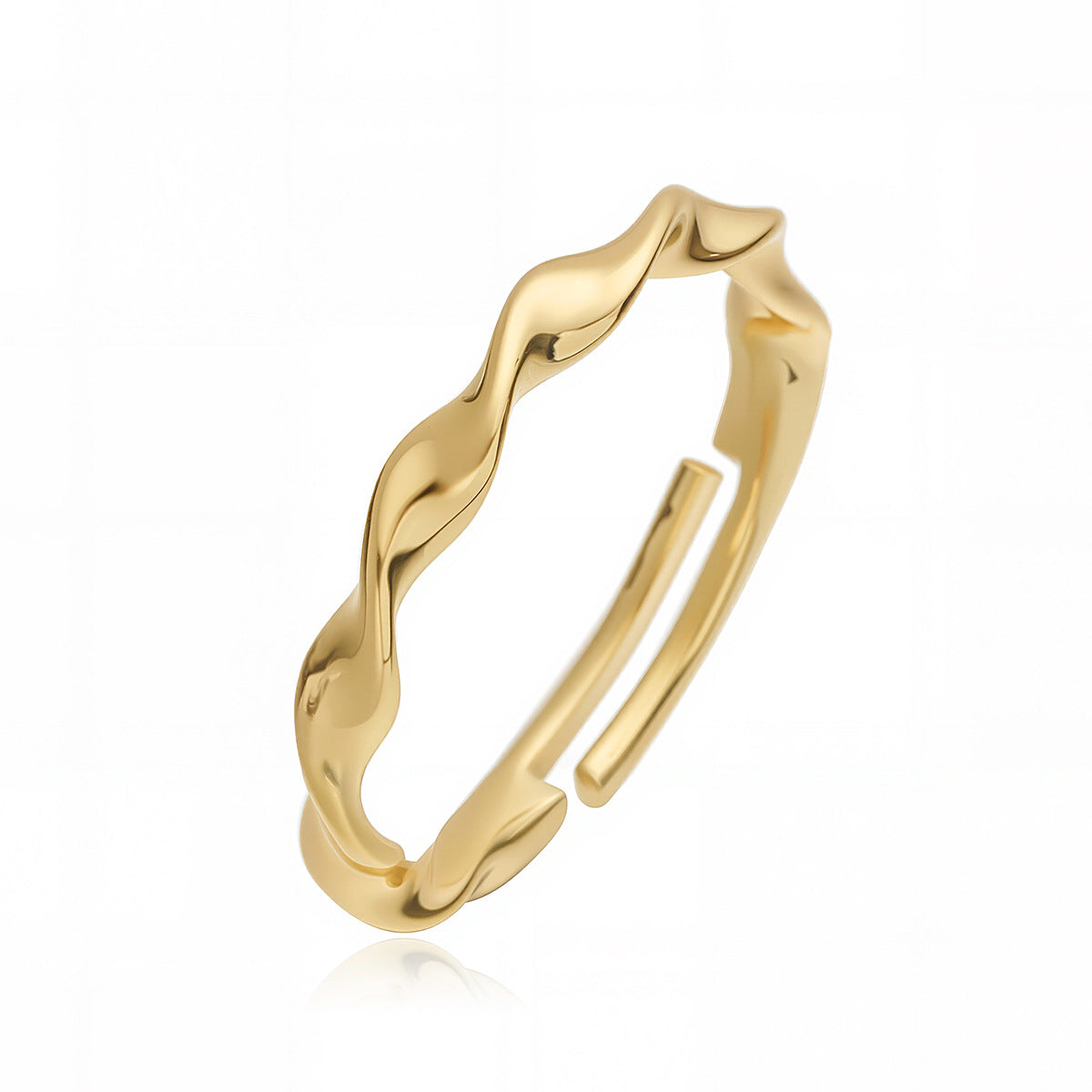 Minimalist 18K Gold Plated Geometric Open Ring for Women