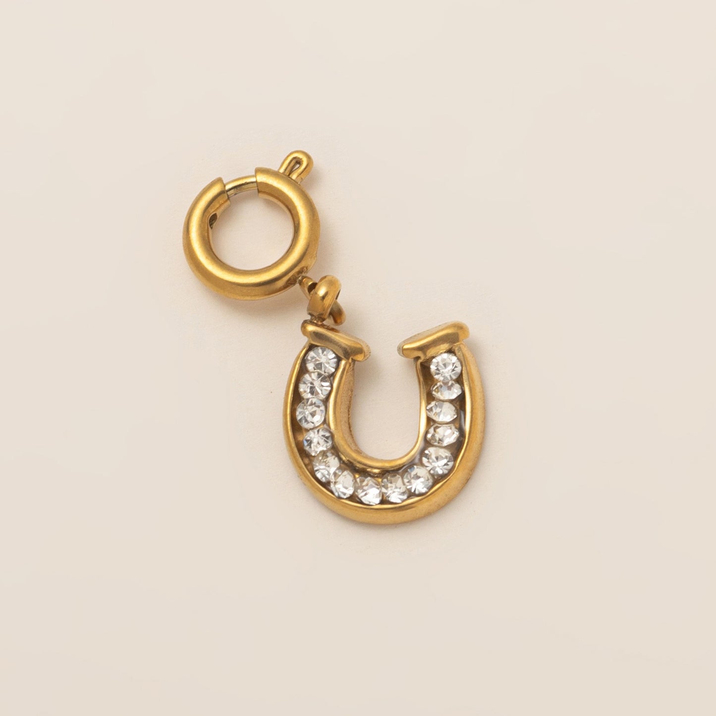 Vintage 18K Gold Plated Stainless Steel PVD Boot Charm Bar