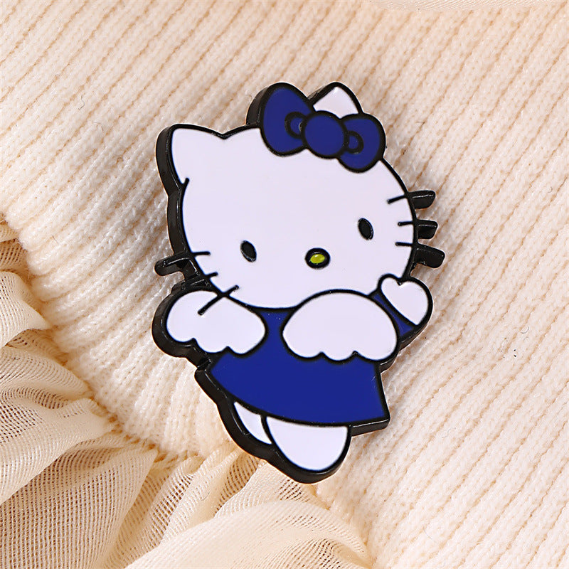 Spilla Sanrio Cartoon Kawaii con Acrilico e Lega di Zinco, Forma di Animale e Personaggio, Finitura in Resina Drip, Accessorio Moda Unisex
