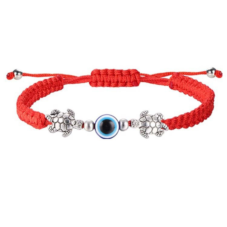 Vintage Bohemian Geometric Evil Eye Woven Rope Bracelet Unisex Adjustable Handmade Bangle