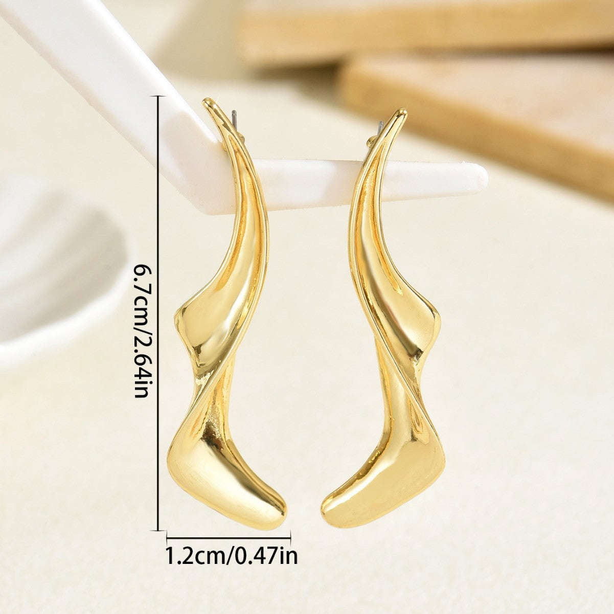 Pendientes de botón minimalistas geométricos de aleación de zinc pulido con postes de acero inoxidable para mujer