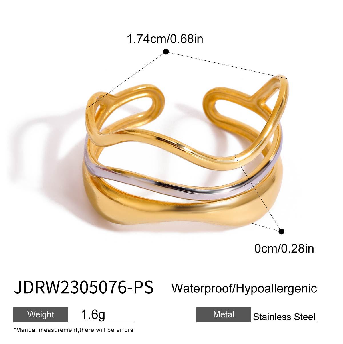 Geometric Stainless Steel Plated Ring for Women with Luxe Minimalist Appeal