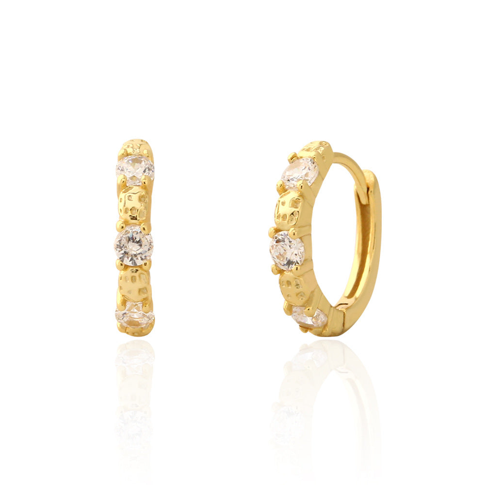 Pendientes Minimalistas Geométricos S925 de Plata de Ley con Diamantes de Imitación para Mujer