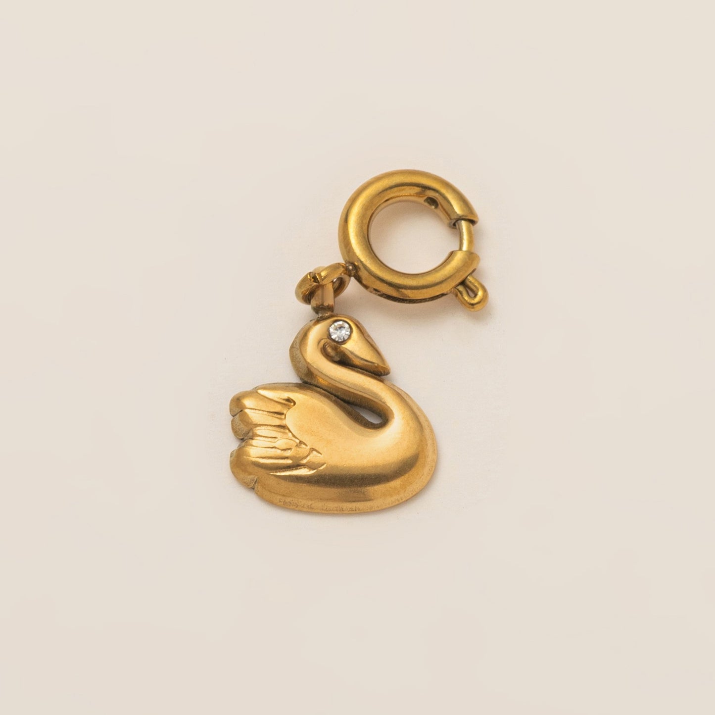 Vintage 18K Gold Plated Stainless Steel PVD Boot Charm Bar