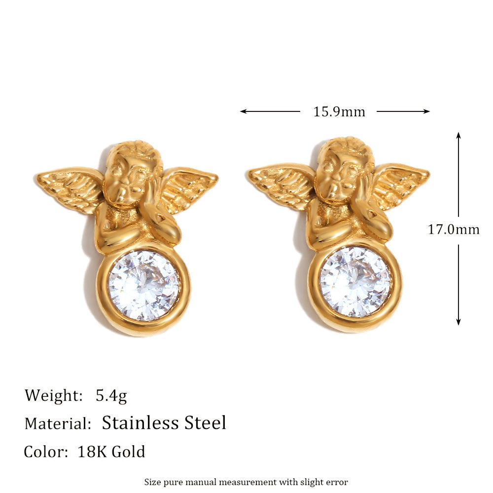 Orecchini a Cerchio a Forma di Aragosta Geometrica in Acciaio Inossidabile con Placcatura in Oro 18K da Donna