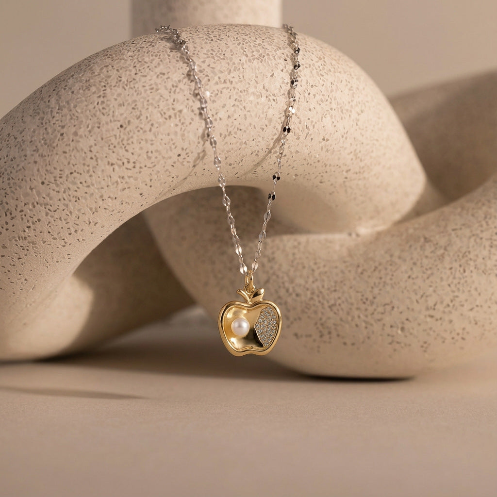 Vintage 14K Gold Plated Geometric Fruit Drip Oil Cubic Zirconia Brass Charm Bar