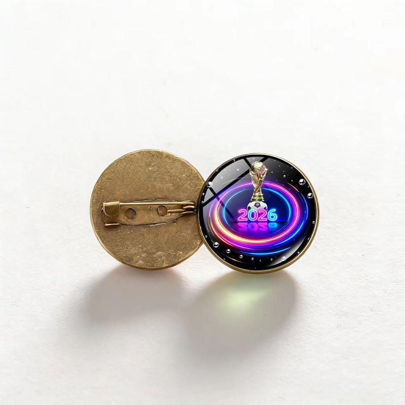 Vintage Bronze Plated Alloy Round Geometric Brooch Pin Unisex Fashion Accessory