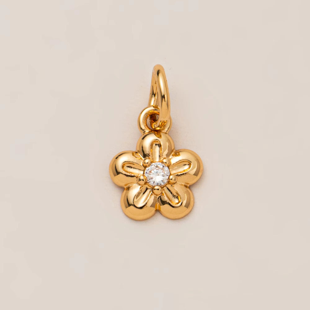 Minimalist Gold Plated Brass Heart Charm Bar