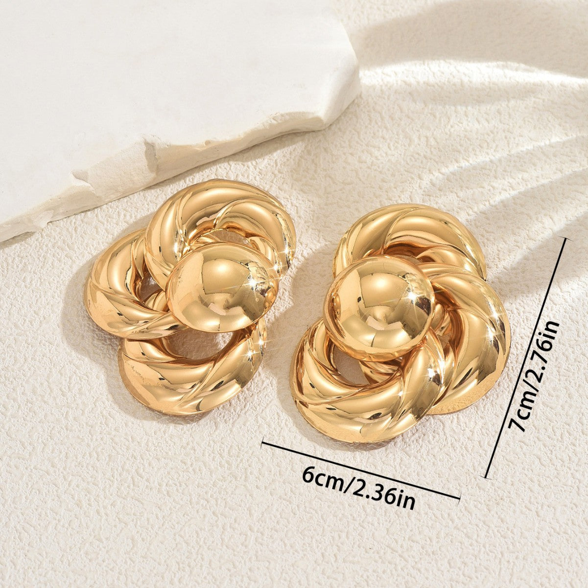 Minimalist Geometric Twist Hoop Earrings in Zinc Alloy with Electroplated Finish for Women