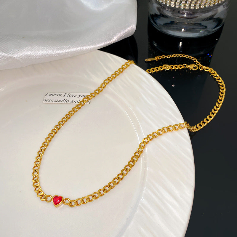 Elegant Stainless Steel Bracelet with Heart and Floral Geometric Design Cubic Zirconia Inlay Plated Finish