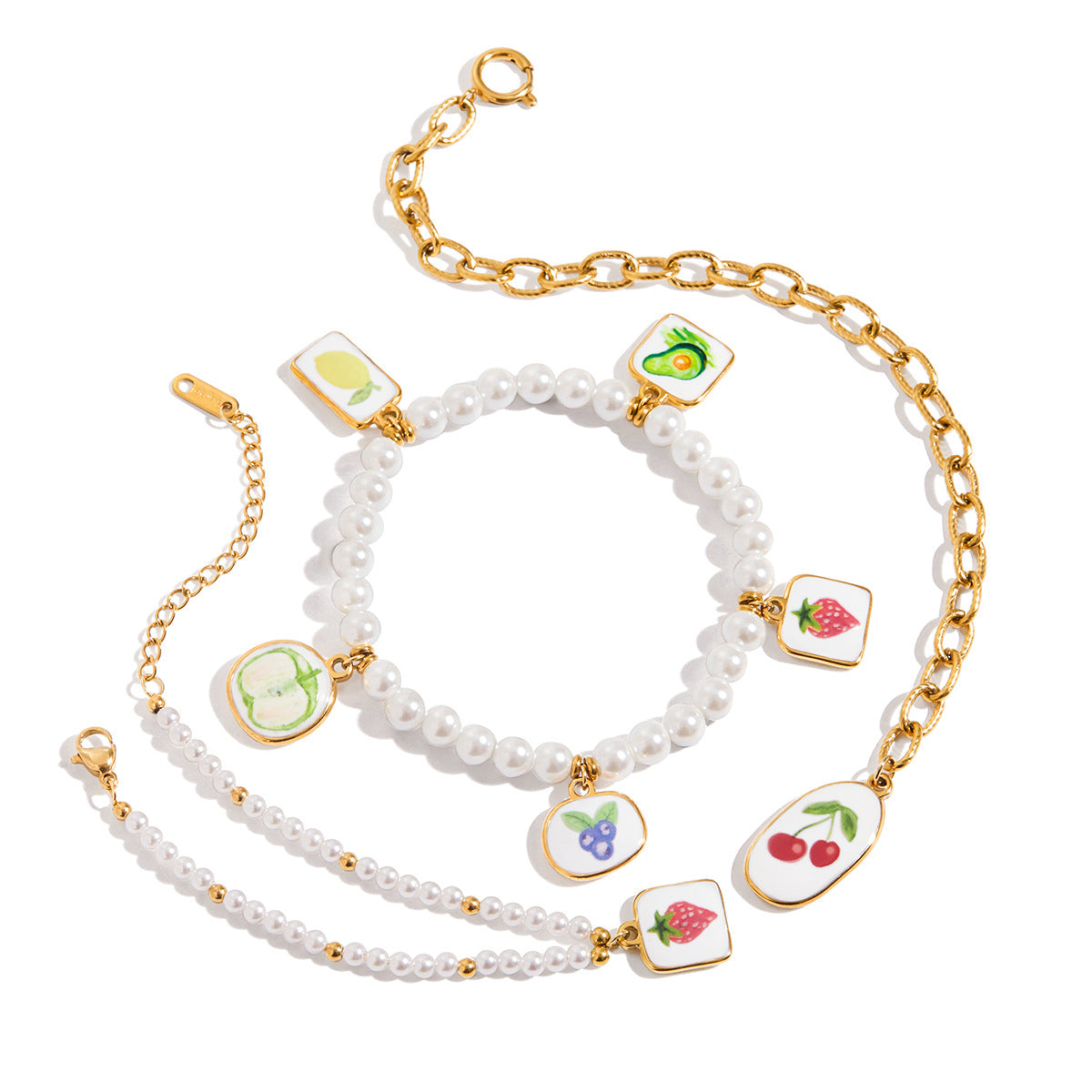Bracciale Minimalista Geometrico Placcato Acciaio Inossidabile con Finitura Smaltata da Donna