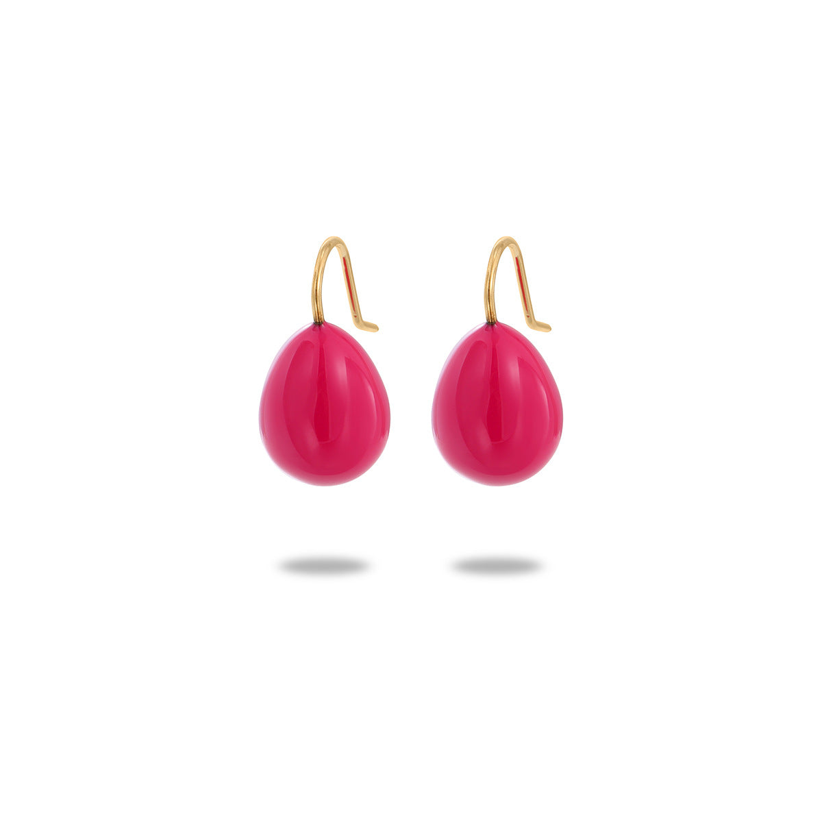Minimalist Waterdrop-Shaped Titanium Steel Earrings with Enamel Coloring for Women, Hypoallergenic Stainless Steel Base and 925 Silver Posts, Fade-Resistant Luxury Everyday Jewelry