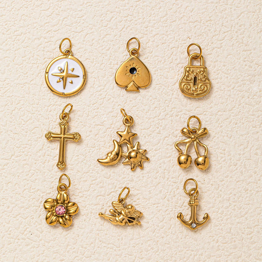 Vintage 18K Gold Plated Stainless Steel Letter Envelope Pendant Charm Bar for Women