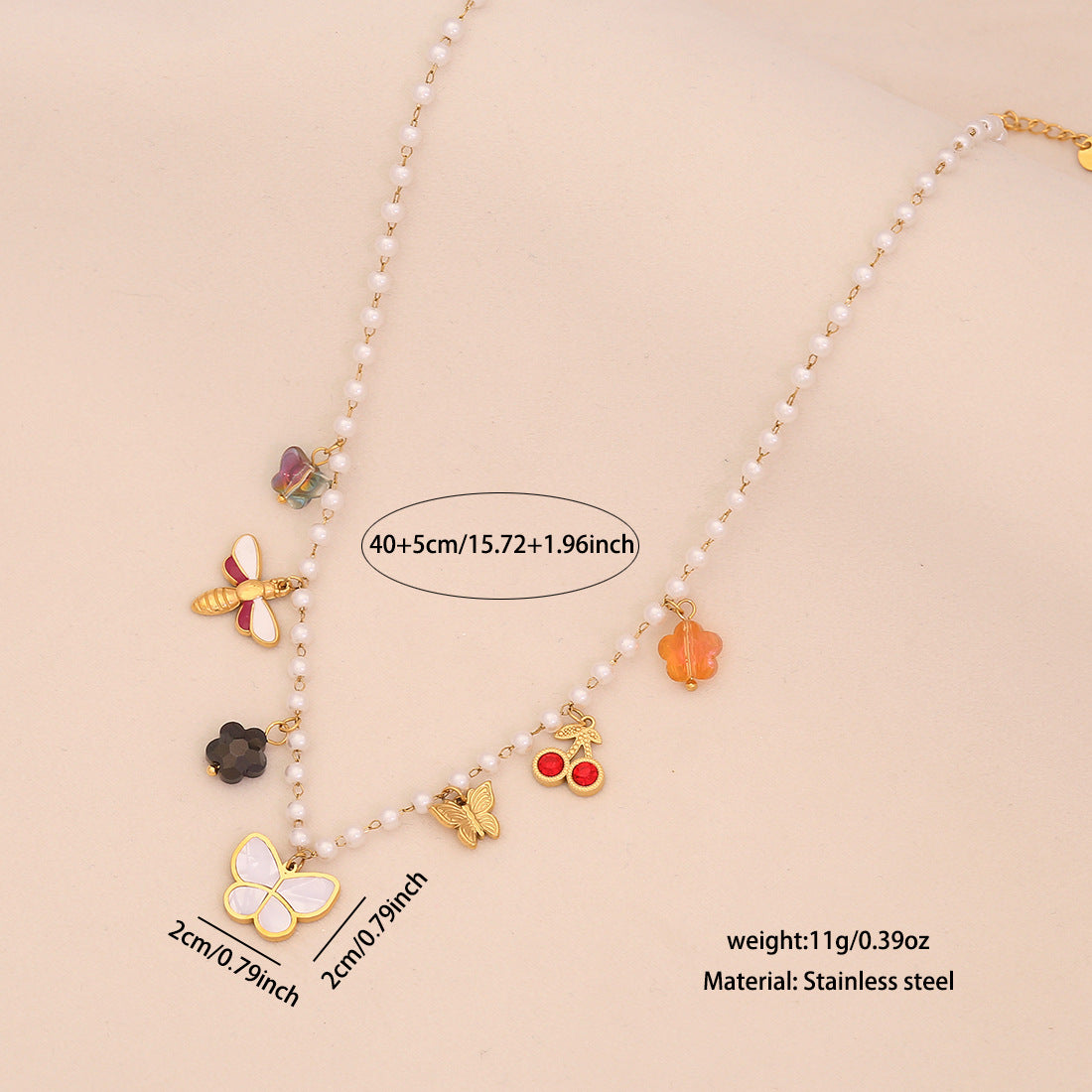 Fashionable OL Style Hollow Heart and Floral Pendant Necklace in Titanium Steel with Electroplated Finish for Women
