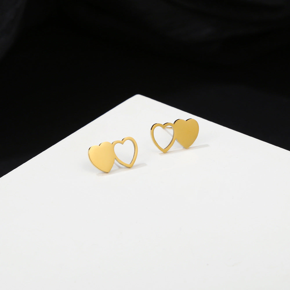 Sweet Heart Titanium Steel Plated Earrings
