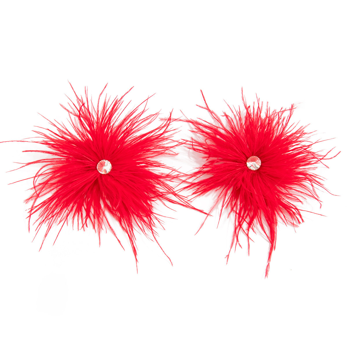 Sweet Geometric Feather Rhinestone Inlay Earrings for Women
