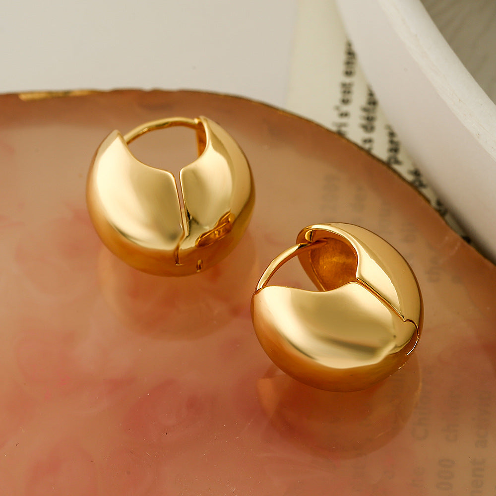 Minimalist Cold-Tone Geometric Copper Ear Cuffs for Women with Micro-Pave Setting and Irregular Shape Design