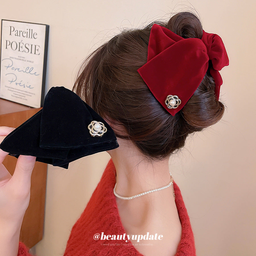 Fermaglio per Capelli a Triangolo in Tessuto Floreale Retrò per Donna con Lavorazione Artigianale, Accessorio per Capelli Ispirato al Vintage per Autunno e Inverno