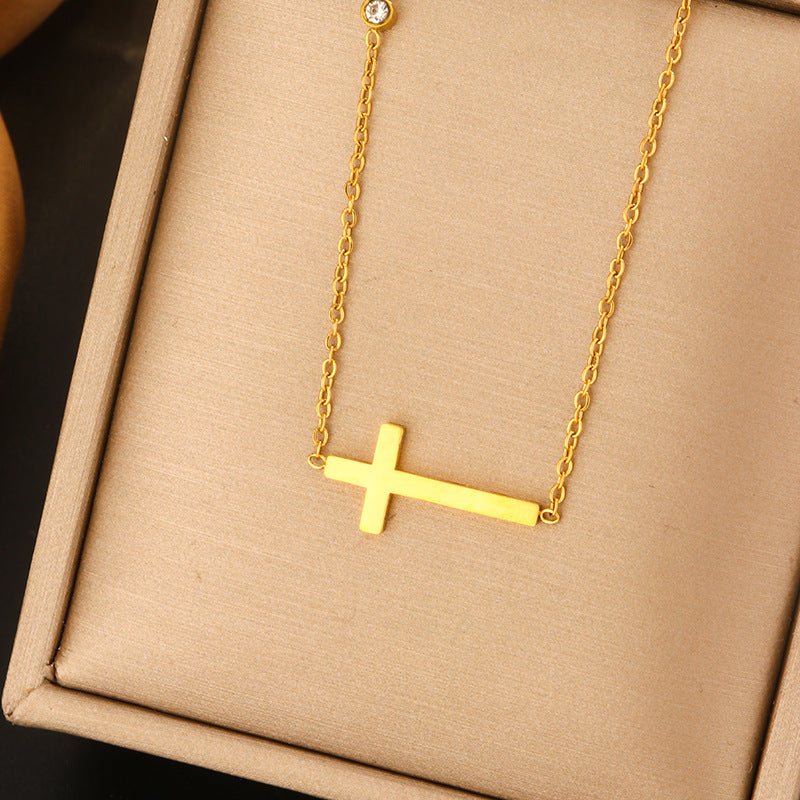 Minimalist Luxury Titanium Steel Plated Geometric Heart Teardrop Letter Animal Cartoon Star Pendant Necklace for Women