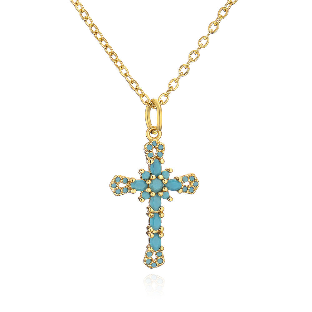 Geometric Pendant Necklace for Women Made of Brass with 18K Gold Plating and Micro-Paved Zirconia, Minimalist Luxury Fashion Accessory