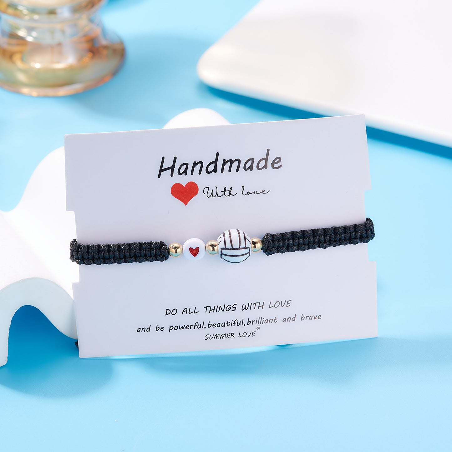 Casual Plated Acrylic Round Ball Bracelet for Women